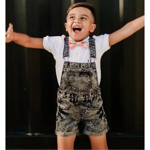 💛2/$30 Beau Hudson Black Acid Wash Denim Overalls